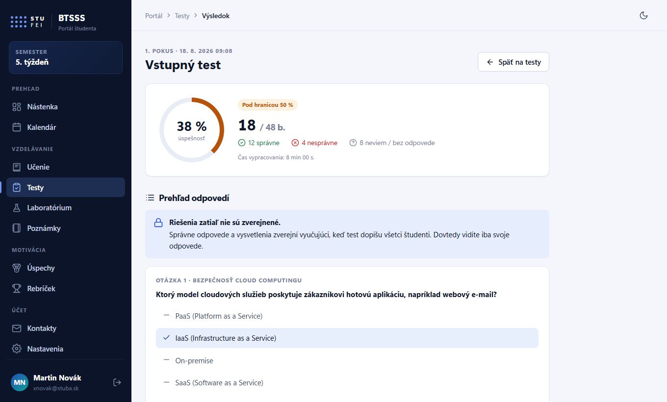 Výsledok testu – riešenia ešte nie sú zverejnené